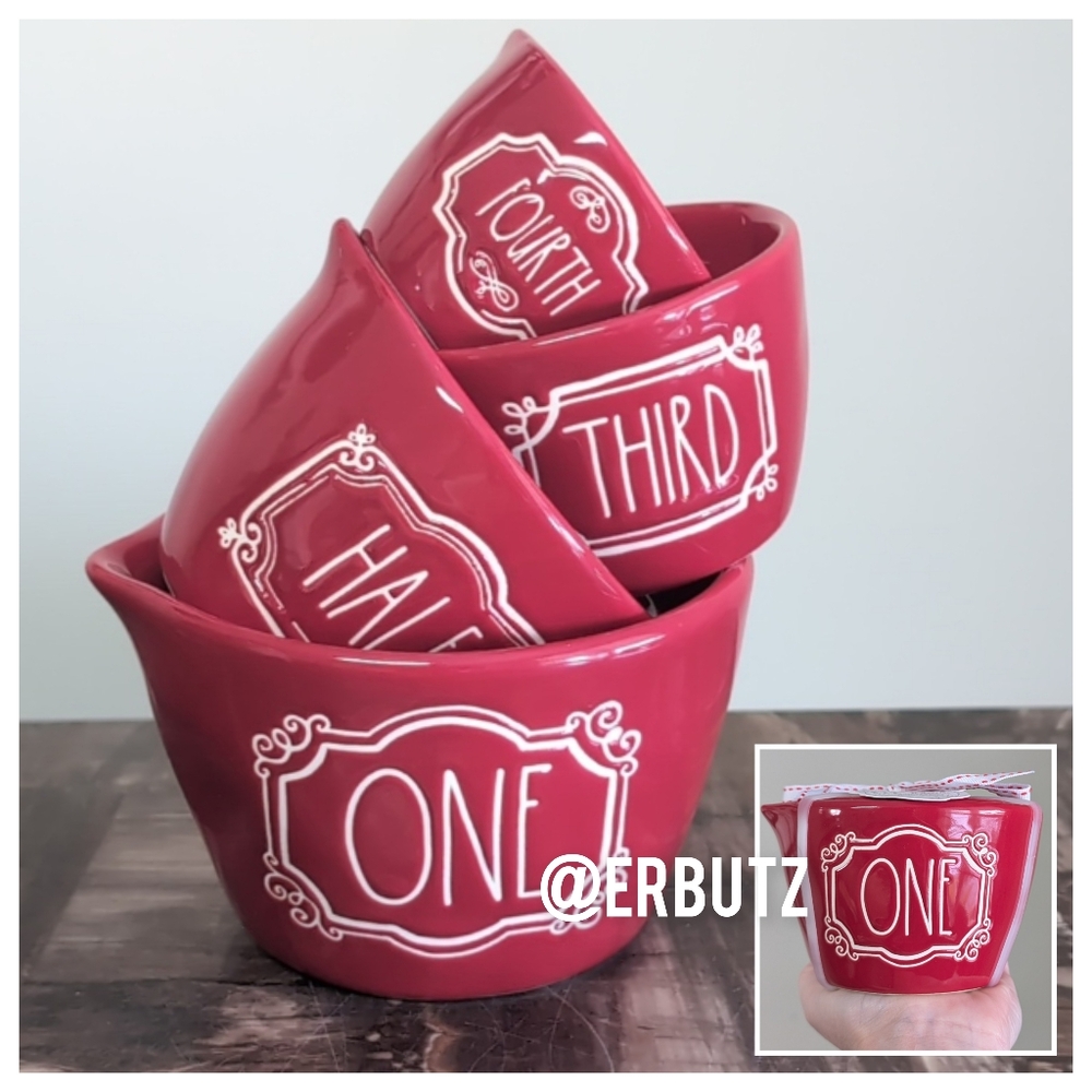 Rae Dunn Red Frame Ceramic Measuring Cups 🖼️